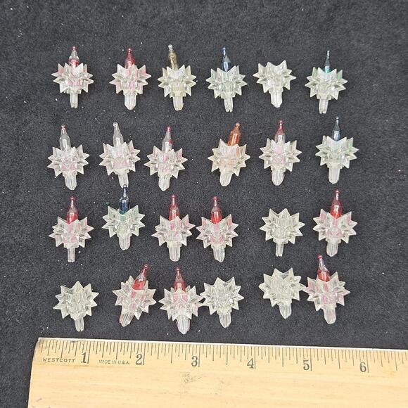Vintage Mini Christmas Light Covers Lot 24 Atomic Starburst Replacement Parts - Picture 3 of 4